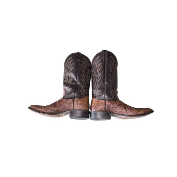 Vintage Nocona men’s 8.5B brown tan leather western boots cowboy farm ranch USA main image 5